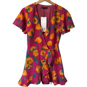 Trf Collection Zara Floral Romper Faux Wrap New Size XS